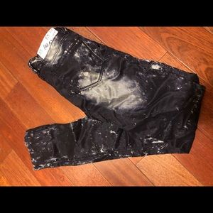 Blank brand black and sliver/gray stonewashed jeans